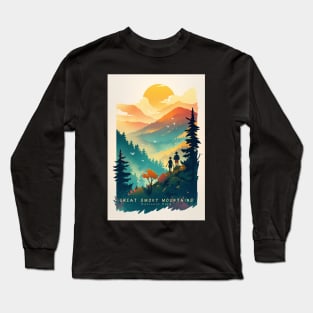 Great Smoky Mountains national park travel poster Long Sleeve T-Shirt